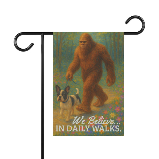 Piebald French Bulldog Bigfoot Garden Flag