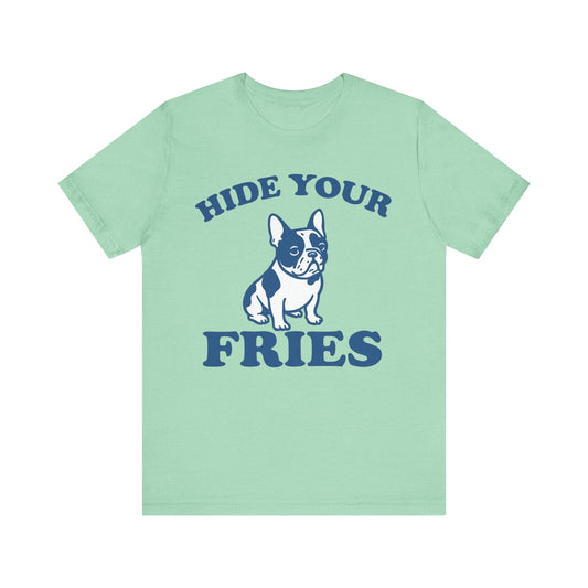 Piebald French Bulldog Fries TShirt