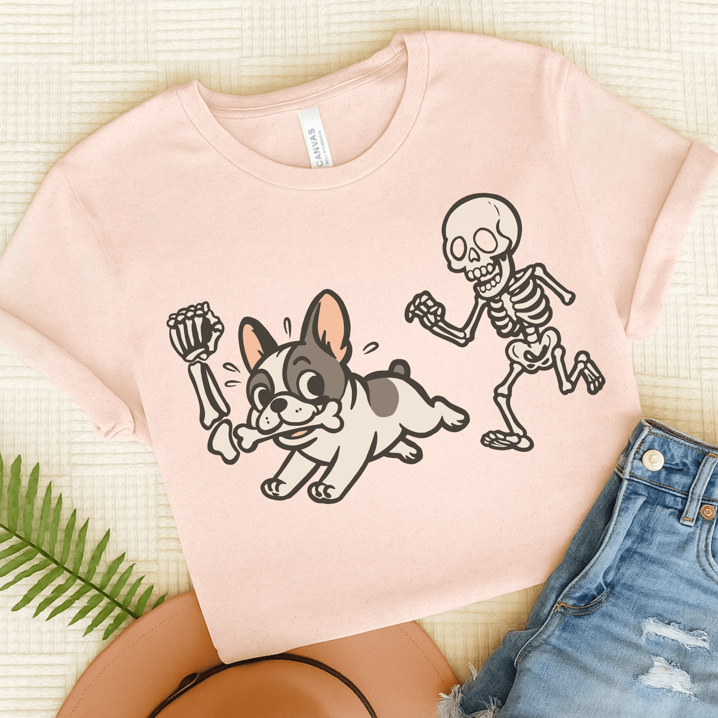 Printify T-Shirt Soft Pink / S Piebald French Bulldog Grave Robber TShirt