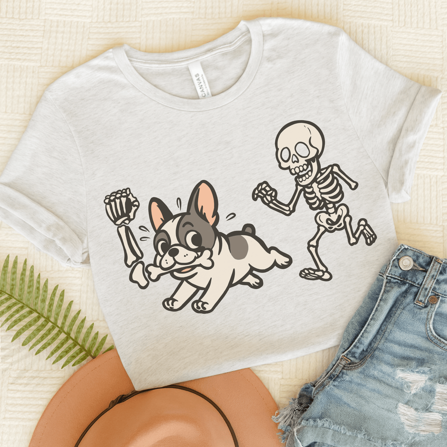 Printify T-Shirt Ash / S Piebald French Bulldog Grave Robber TShirt