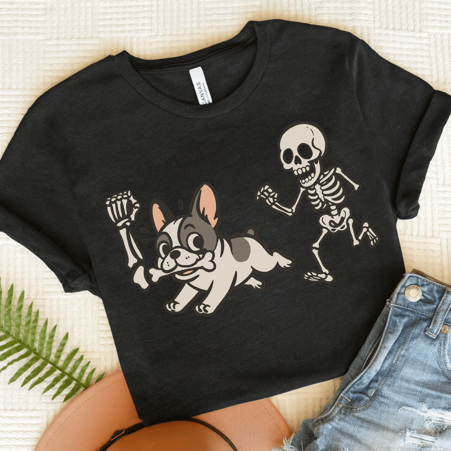 Printify T-Shirt Dark Grey Heather / S Piebald French Bulldog Grave Robber TShirt