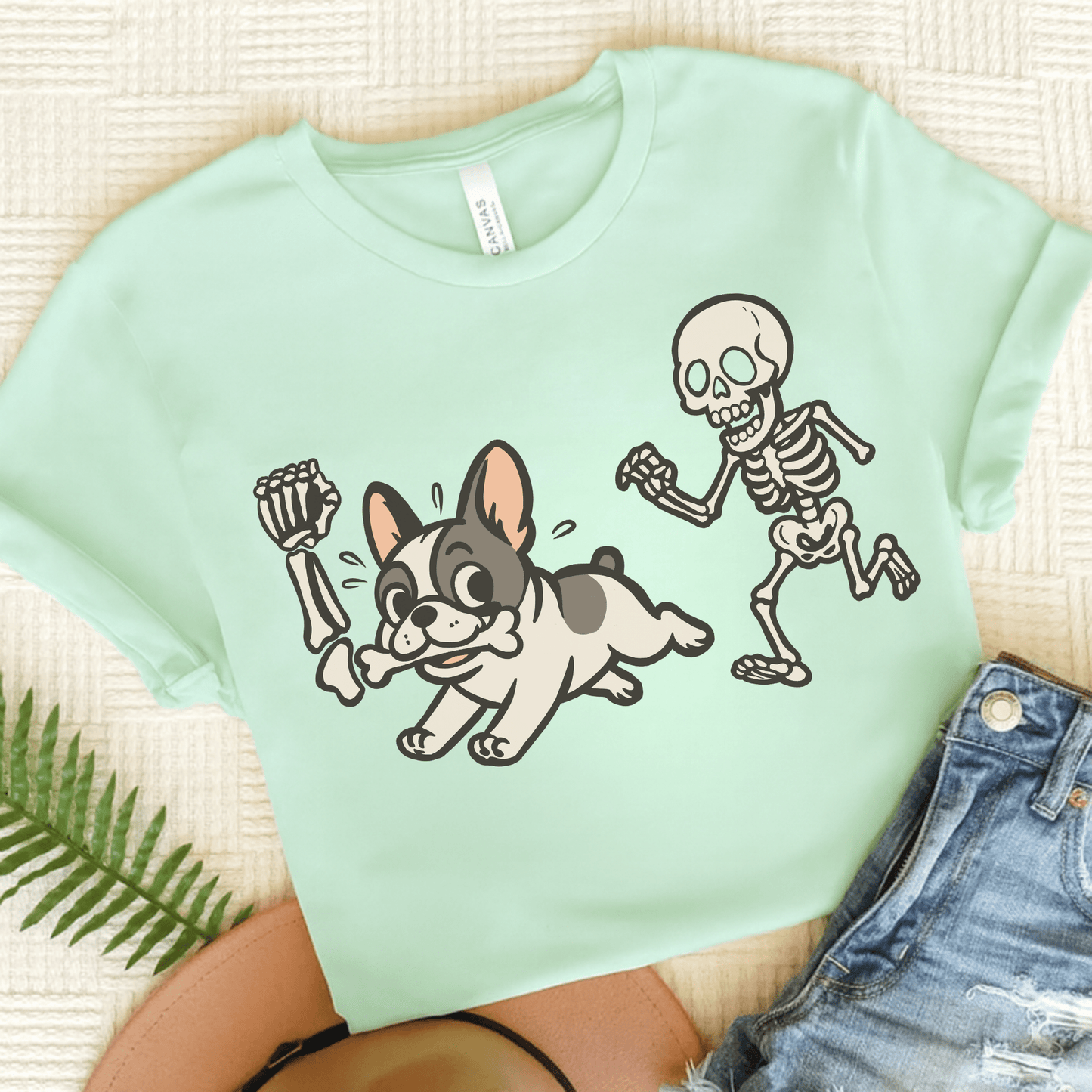 Printify T-Shirt Heather Mint / S Piebald French Bulldog Grave Robber TShirt
