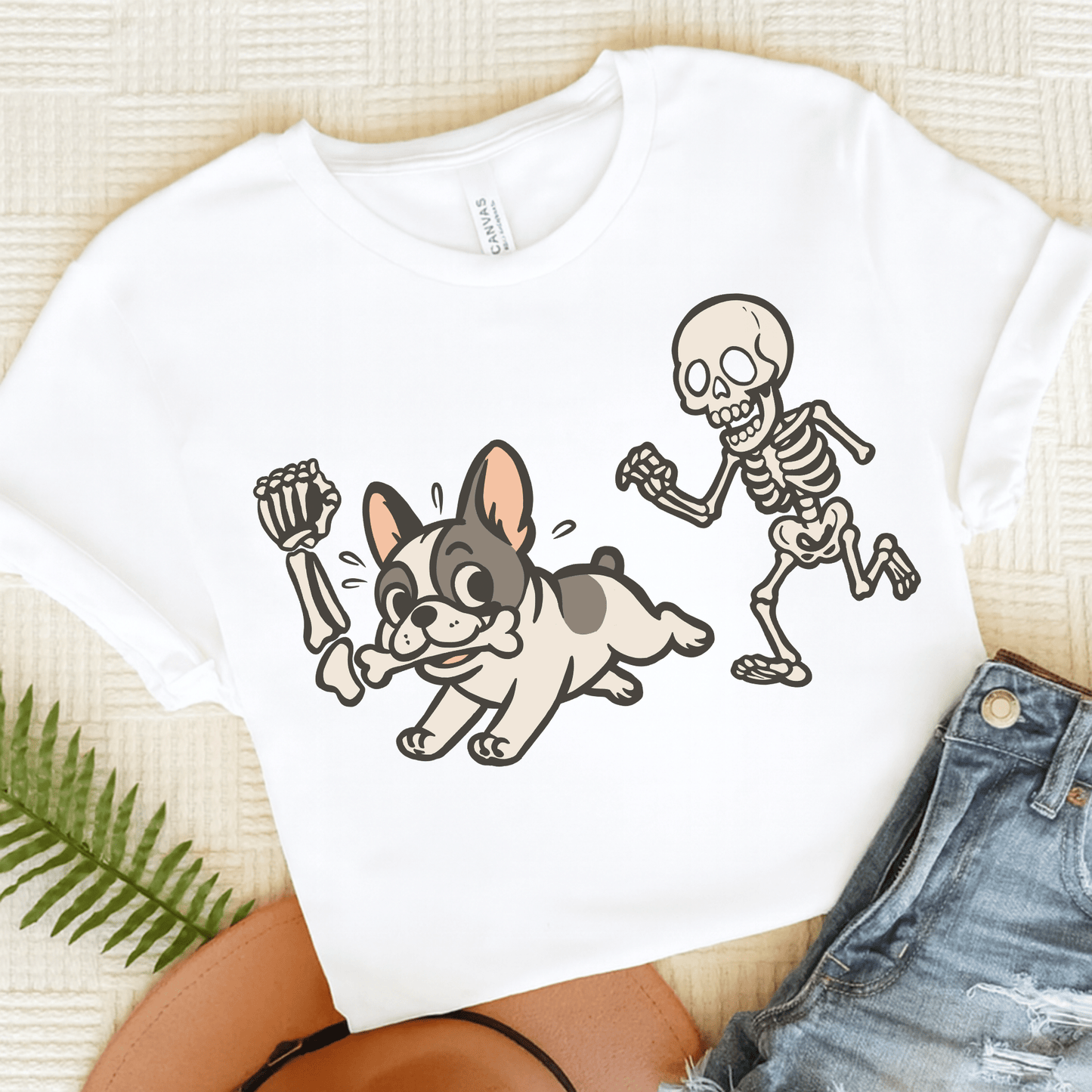 Printify T-Shirt White / S Piebald French Bulldog Grave Robber TShirt