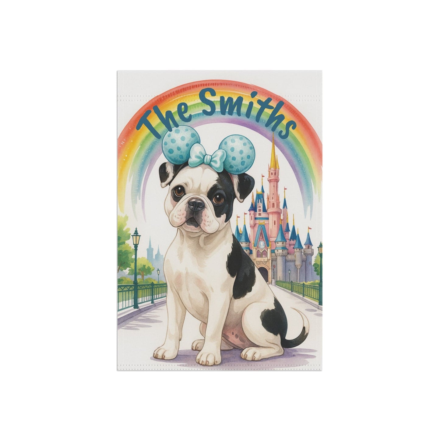 Printify Garden Flag Piebald French Bulldog Magical Kingdom Garden Flag