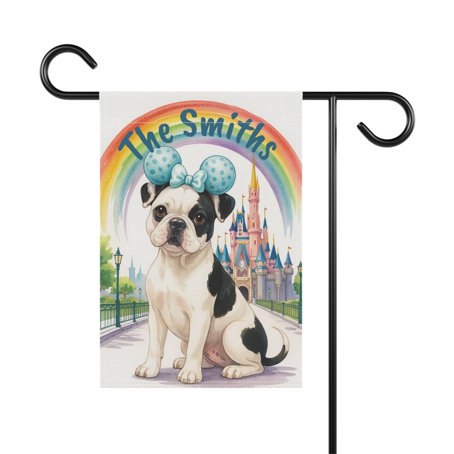 Printify Garden Flag Piebald French Bulldog Magical Kingdom Garden Flag