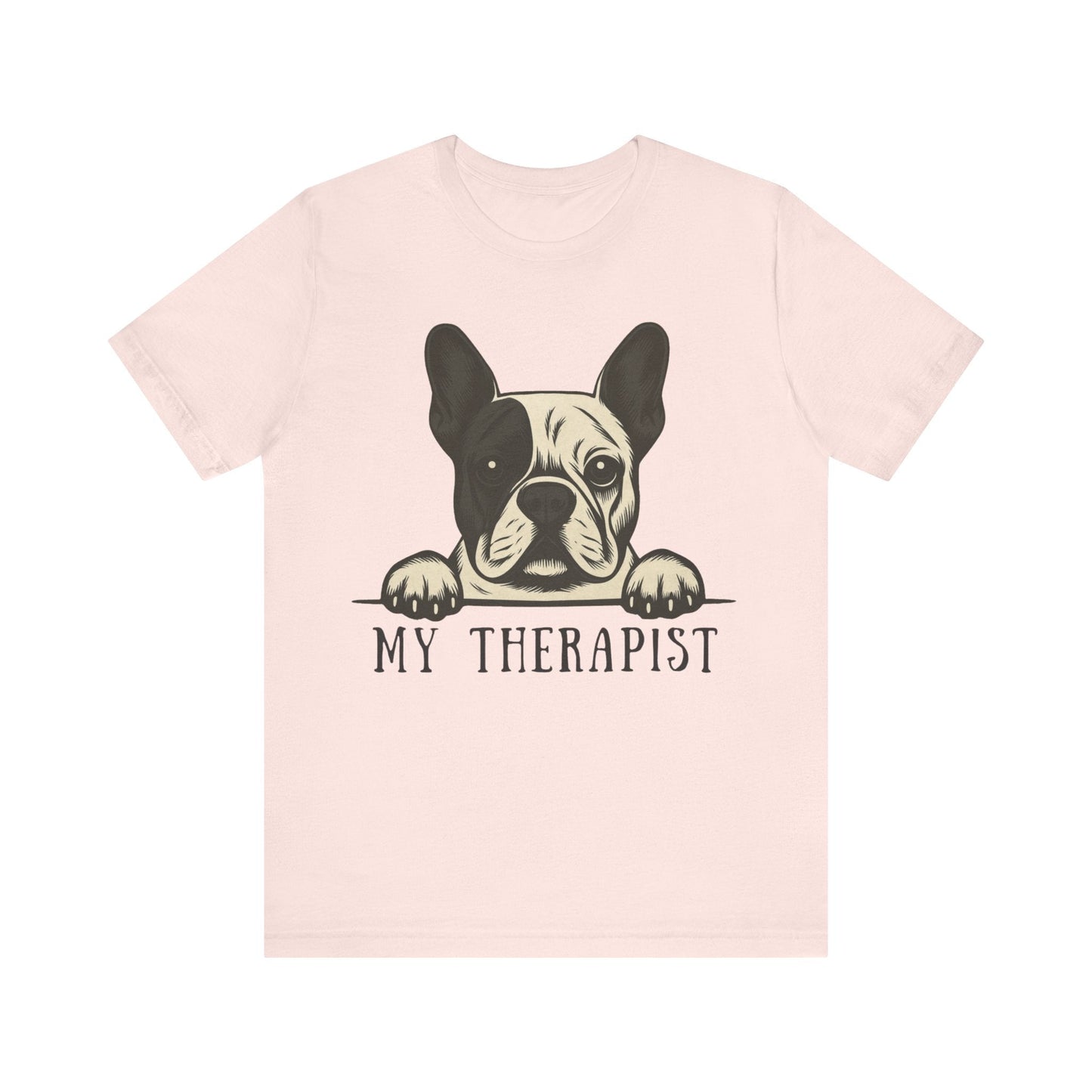 Printify T-Shirt Piebald French Bulldog My Therapist TShirt