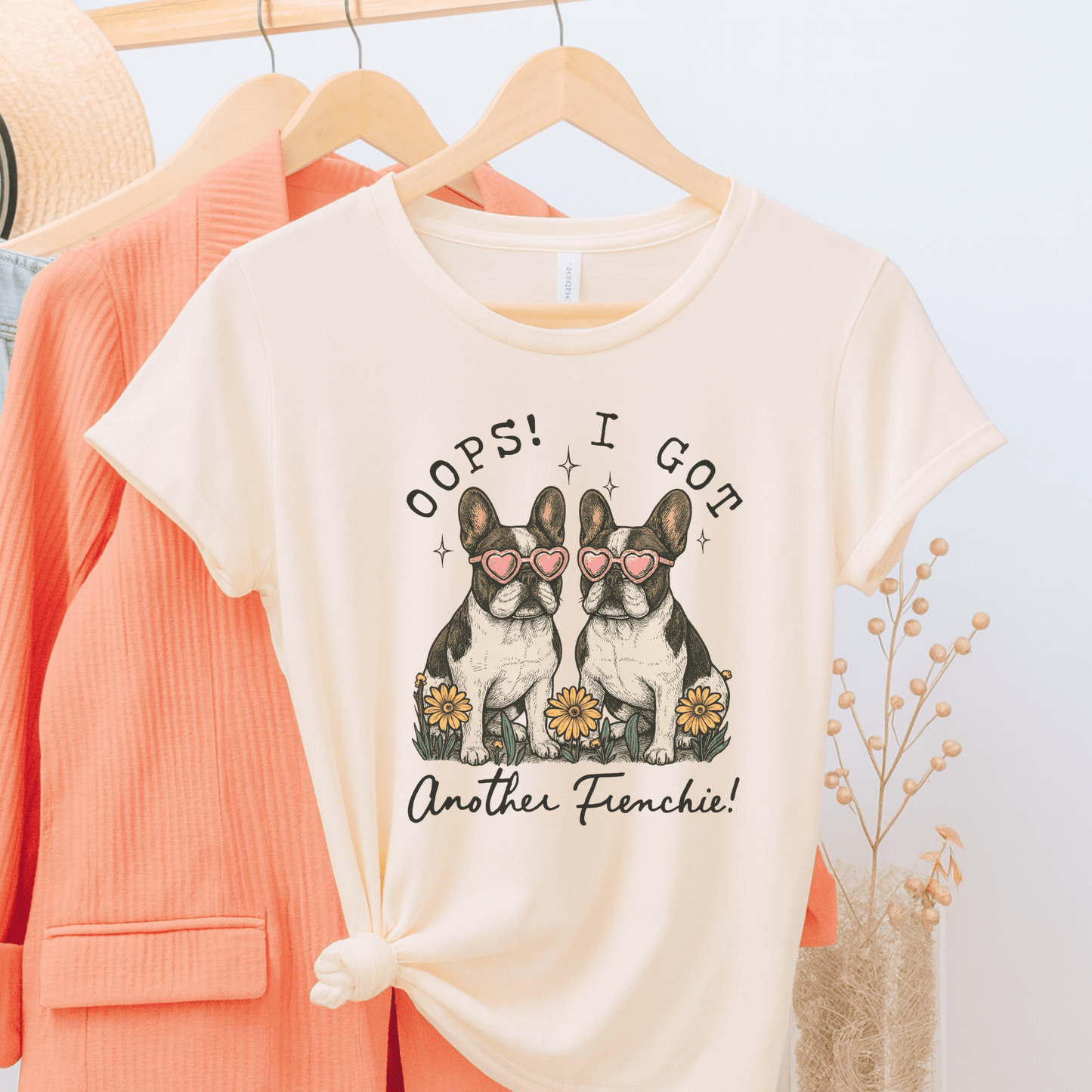 Printify T-Shirt Piebald French Bulldog Oops TShirt
