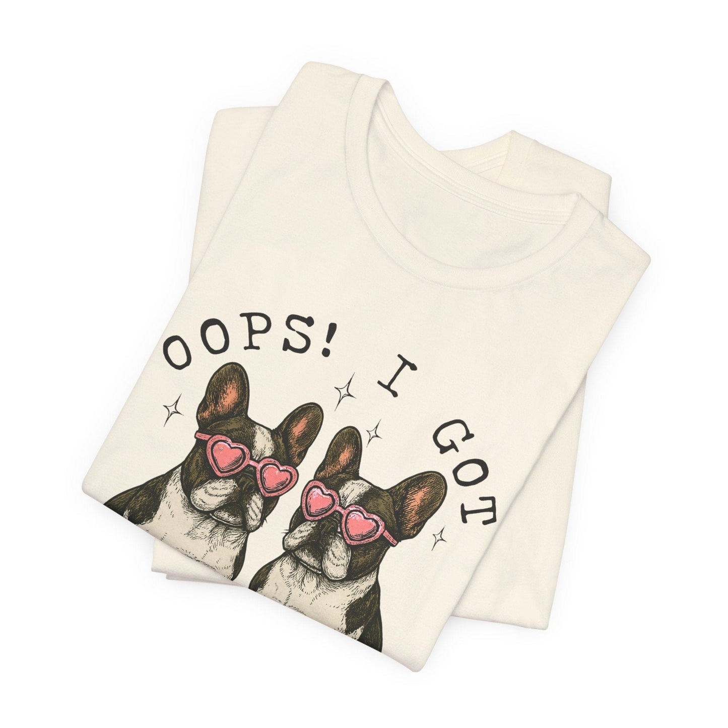 Printify T-Shirt Piebald French Bulldog Oops TShirt