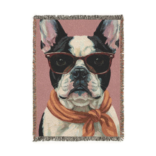 Piebald Frenchie Fabulous Woven Blanket
