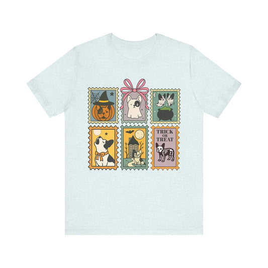 Piebald Frenchie Halloween Stamps TShirt