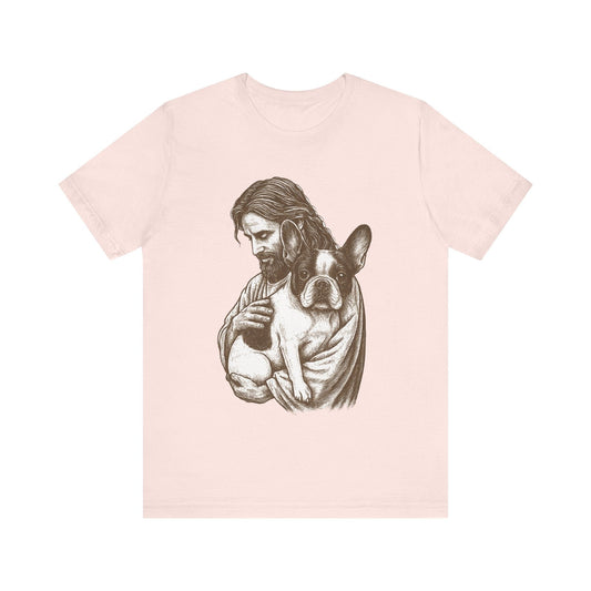 Piebald Frenchie Jesus TShirt