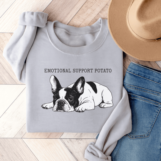 Piebald Frenchie Potato Unisex Sweatshirt Ash