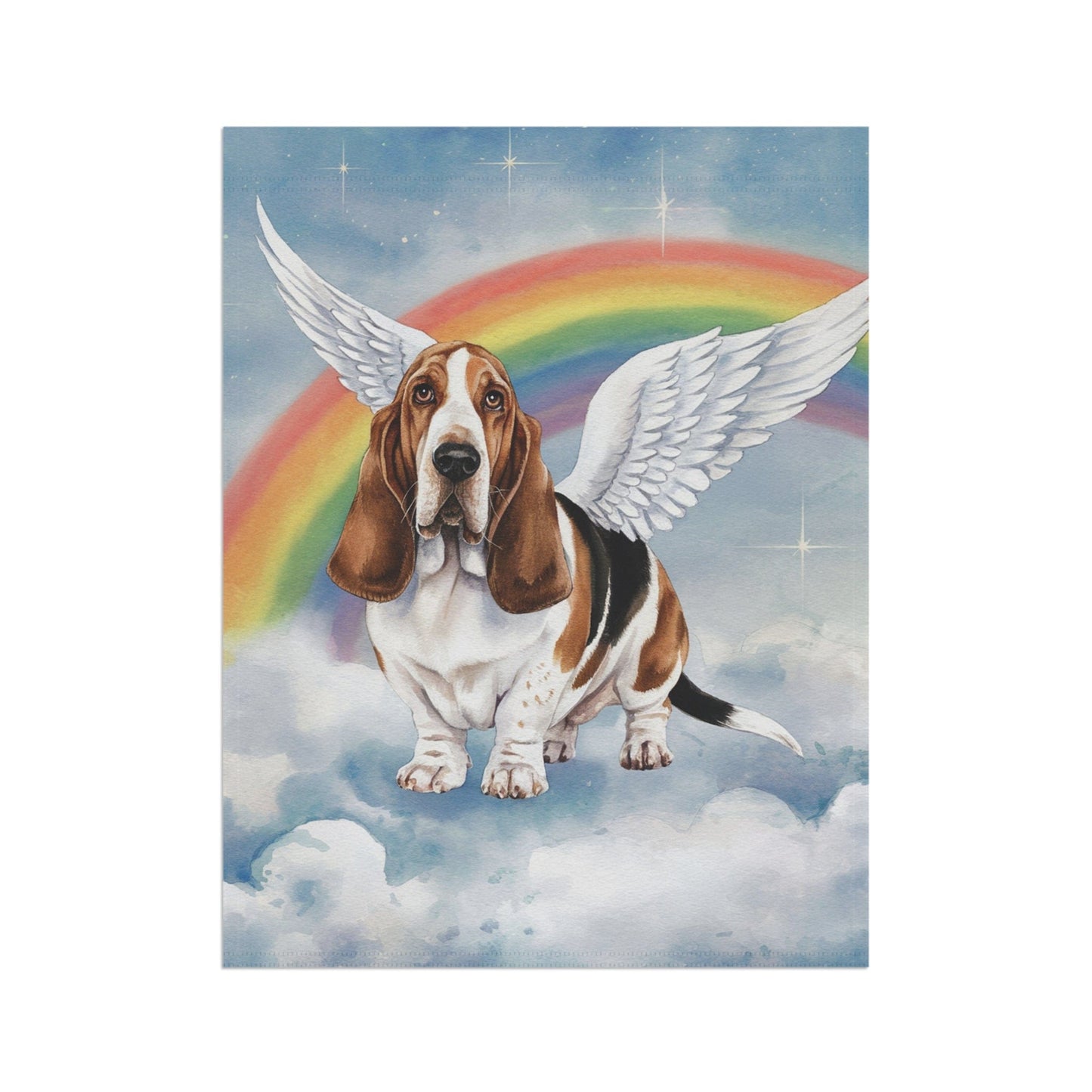 Printify Home Decor Rainbow Bridge Basset Hound, Loss of Pet Garden Flag, Front Yard Spring Decor, Grieving Dog Memorial