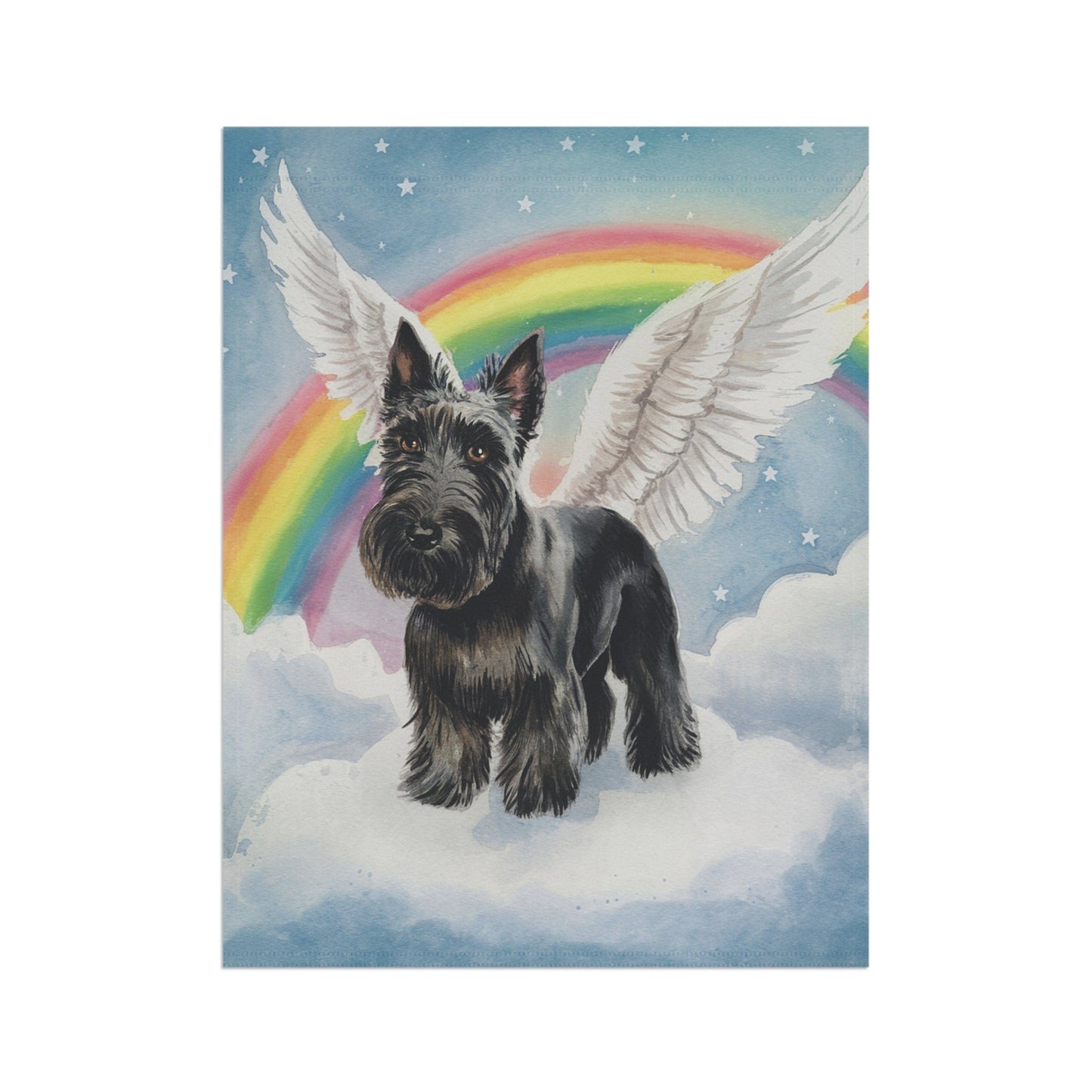 Printify Home Decor Rainbow Bridge Black Scottie, Scottish Terrier, Loss of Pet Garden Flag, Dog Memorial Grieving