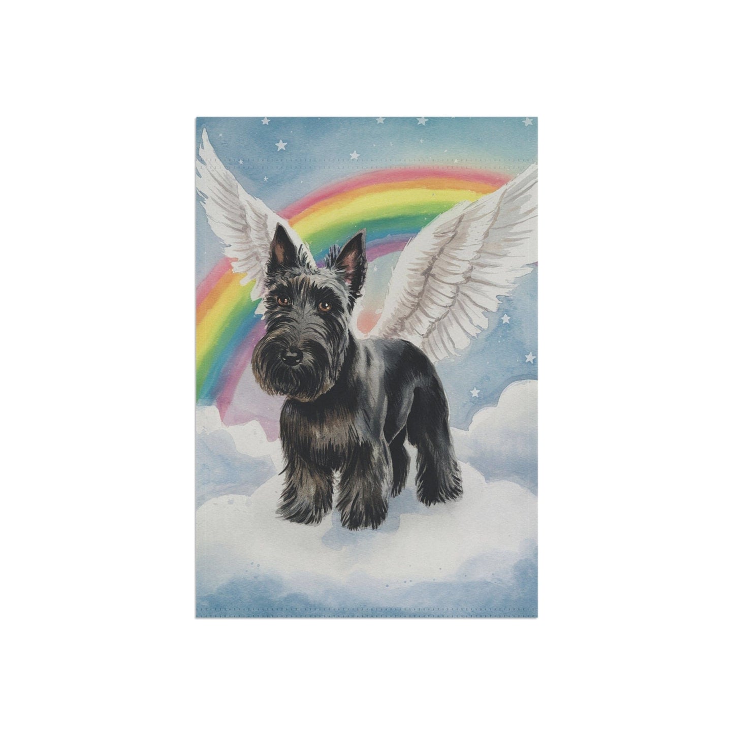 Printify Home Decor Rainbow Bridge Black Scottie, Scottish Terrier, Loss of Pet Garden Flag, Dog Memorial Grieving