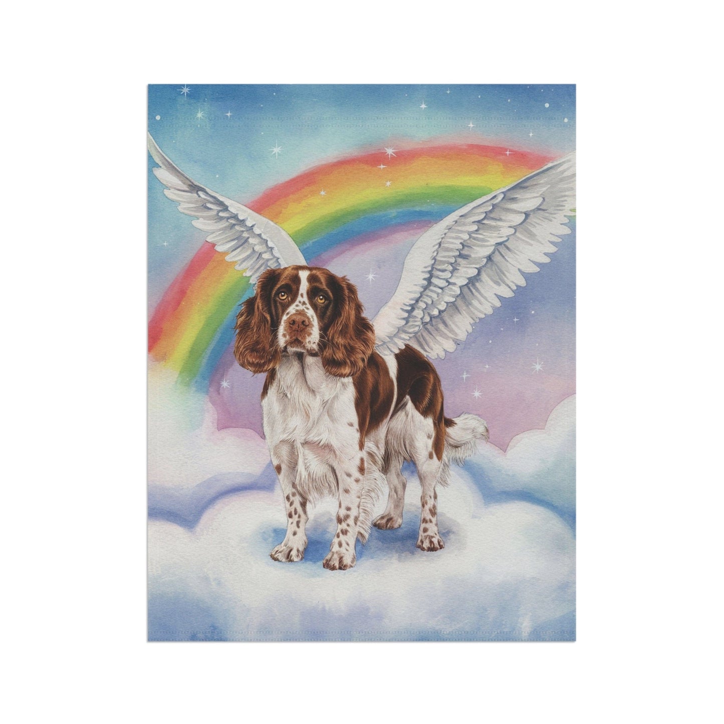 Printify Home Decor Rainbow Bridge Brown Springer Spaniel, Loss of Pet Garden Flag, Yard Spring Grieving Dog