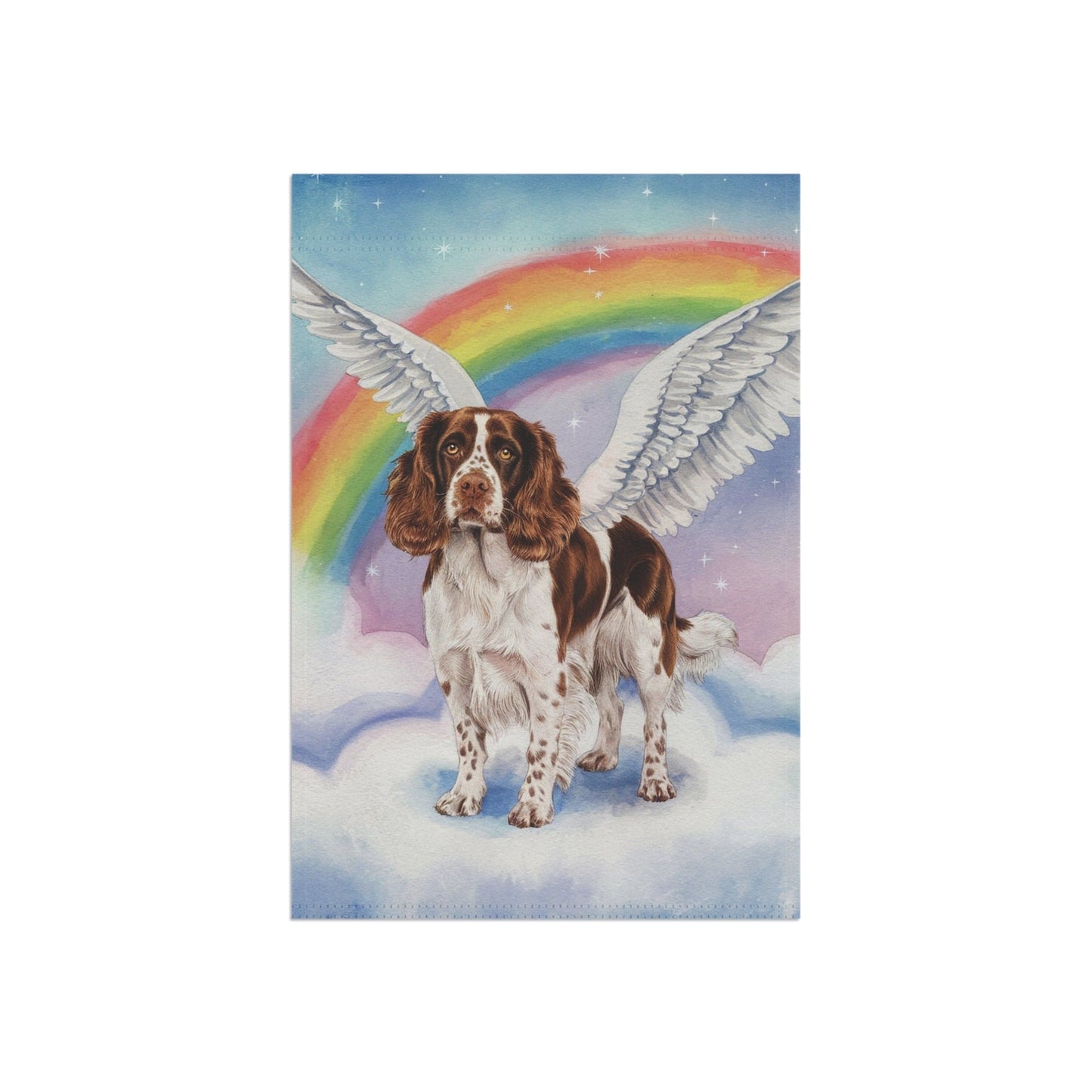 Printify Home Decor Rainbow Bridge Brown Springer Spaniel, Loss of Pet Garden Flag, Yard Spring Grieving Dog
