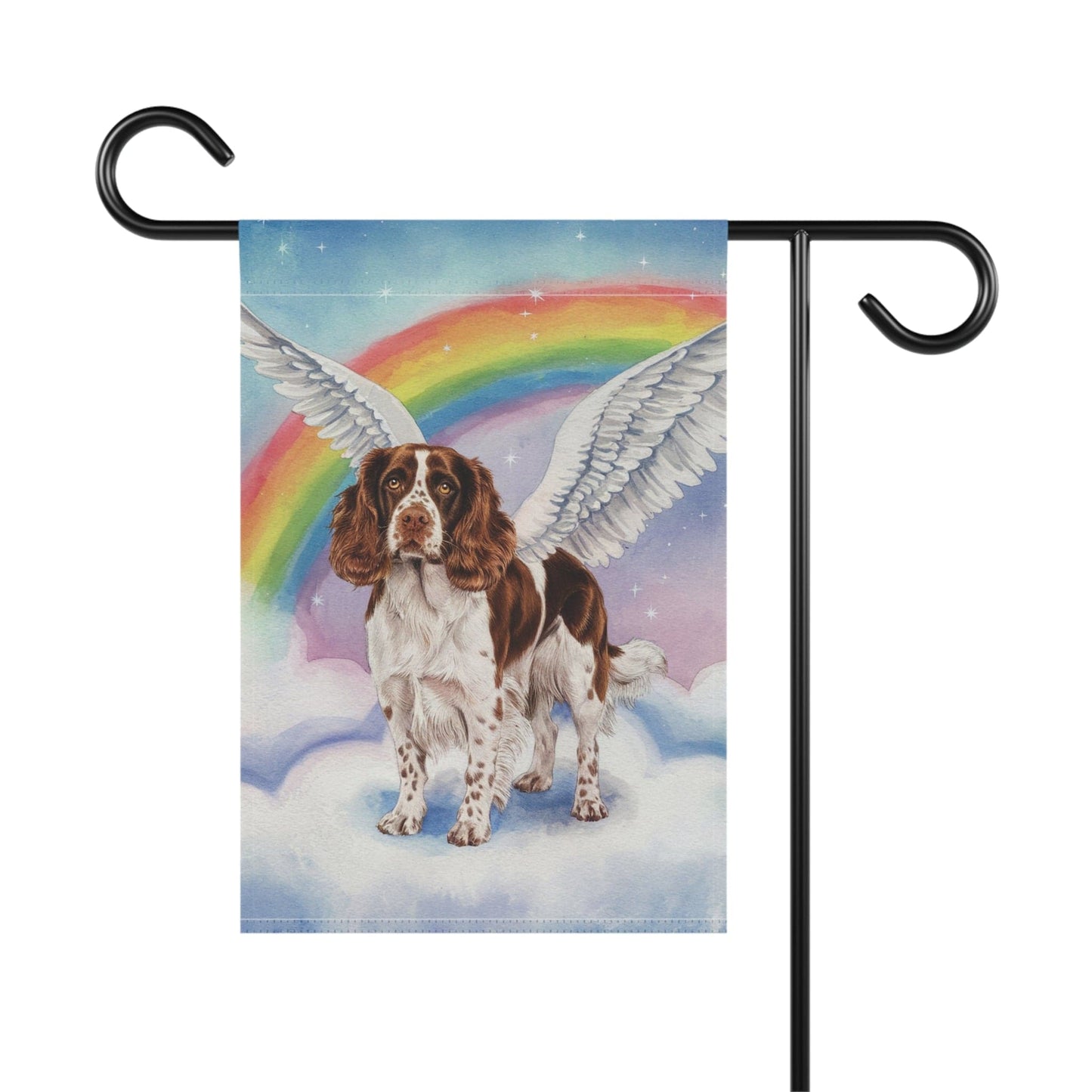 Printify Home Decor Rainbow Bridge Brown Springer Spaniel, Loss of Pet Garden Flag, Yard Spring Grieving Dog