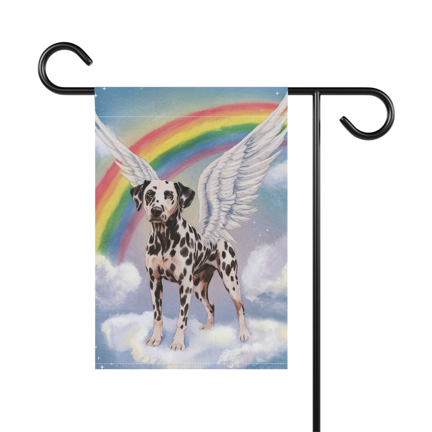 Printify Home Decor Rainbow Bridge Dalmation, Loss of Pet Garden Flag, Front Yard Spring Decor, Grieving Dog Memorial
