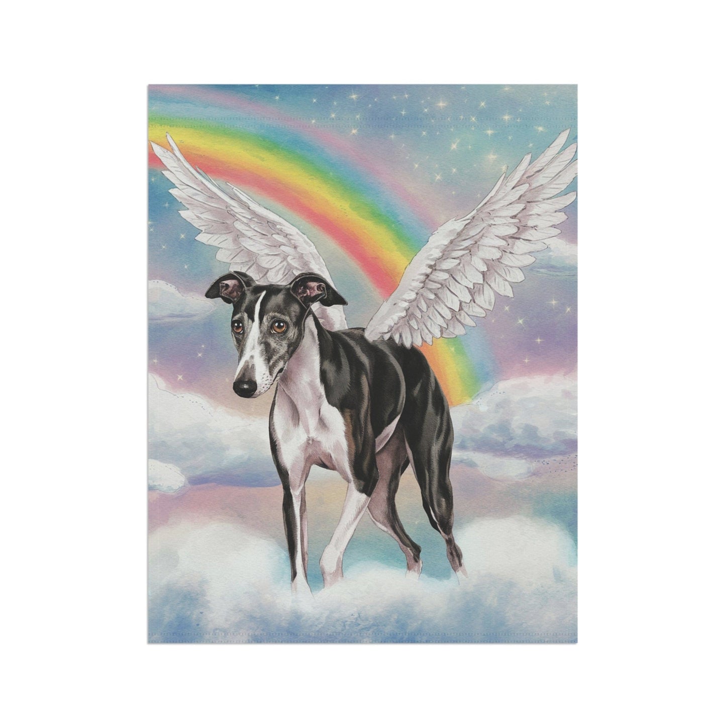Printify Home Decor Rainbow Bridge Greyhound, Loss of Pet Garden Flag, Front Yard Spring Decor, Grieving Dog Memorial