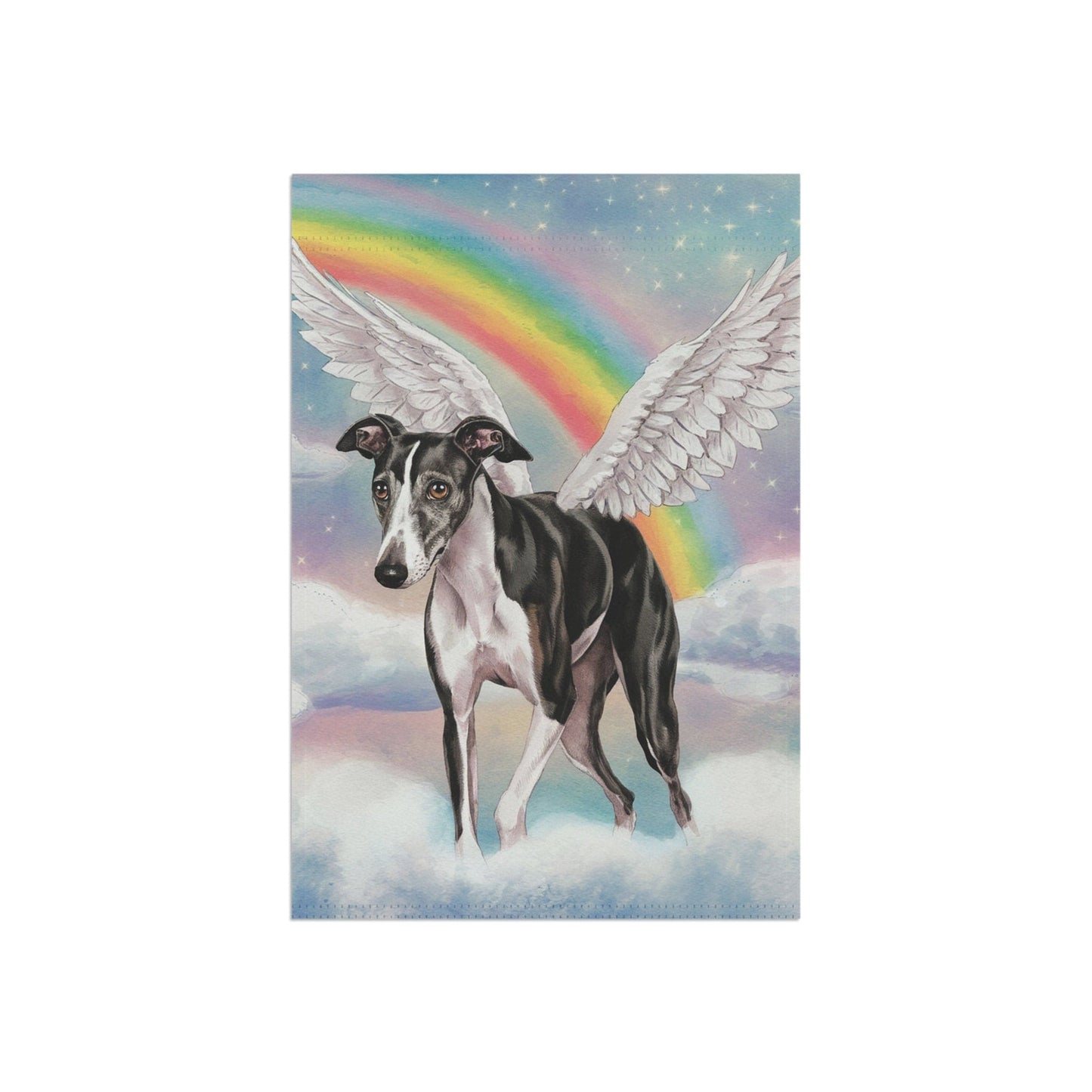 Printify Home Decor Rainbow Bridge Greyhound, Loss of Pet Garden Flag, Front Yard Spring Decor, Grieving Dog Memorial