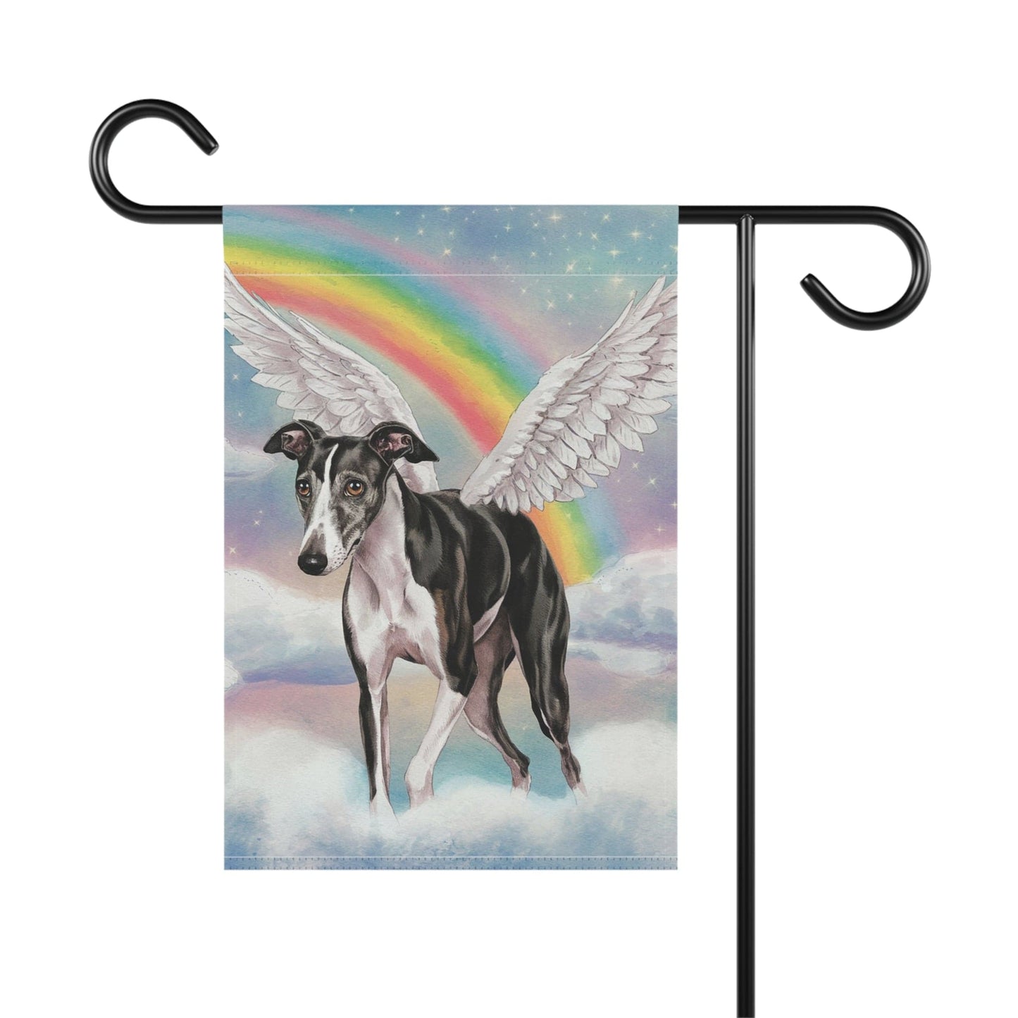 Printify Home Decor Rainbow Bridge Greyhound, Loss of Pet Garden Flag, Front Yard Spring Decor, Grieving Dog Memorial