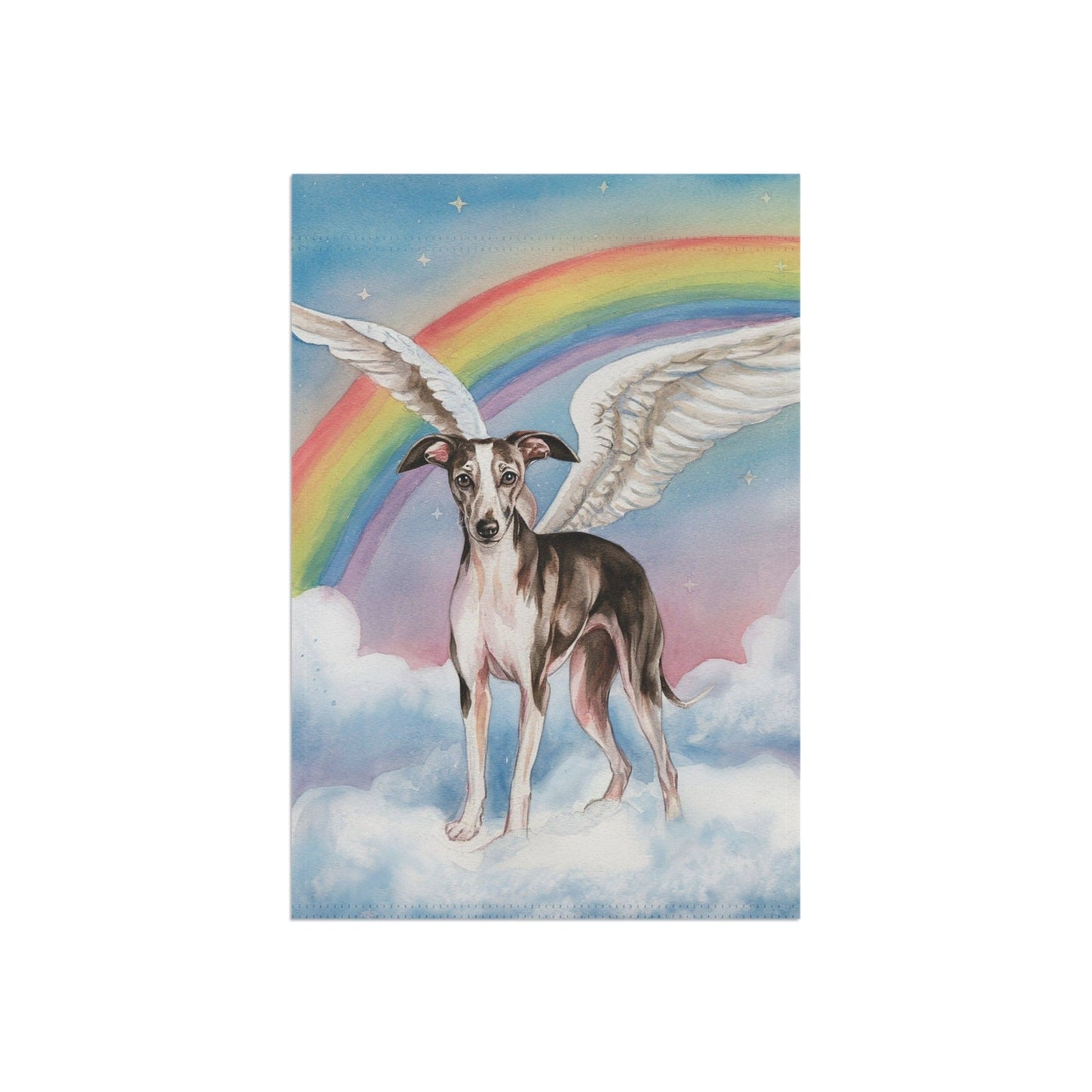 Printify Home Decor Rainbow Bridge Italian Greyhound, Loss of Pet Garden Flag, Front Yard Spring Decor, Grieving Dog Owner