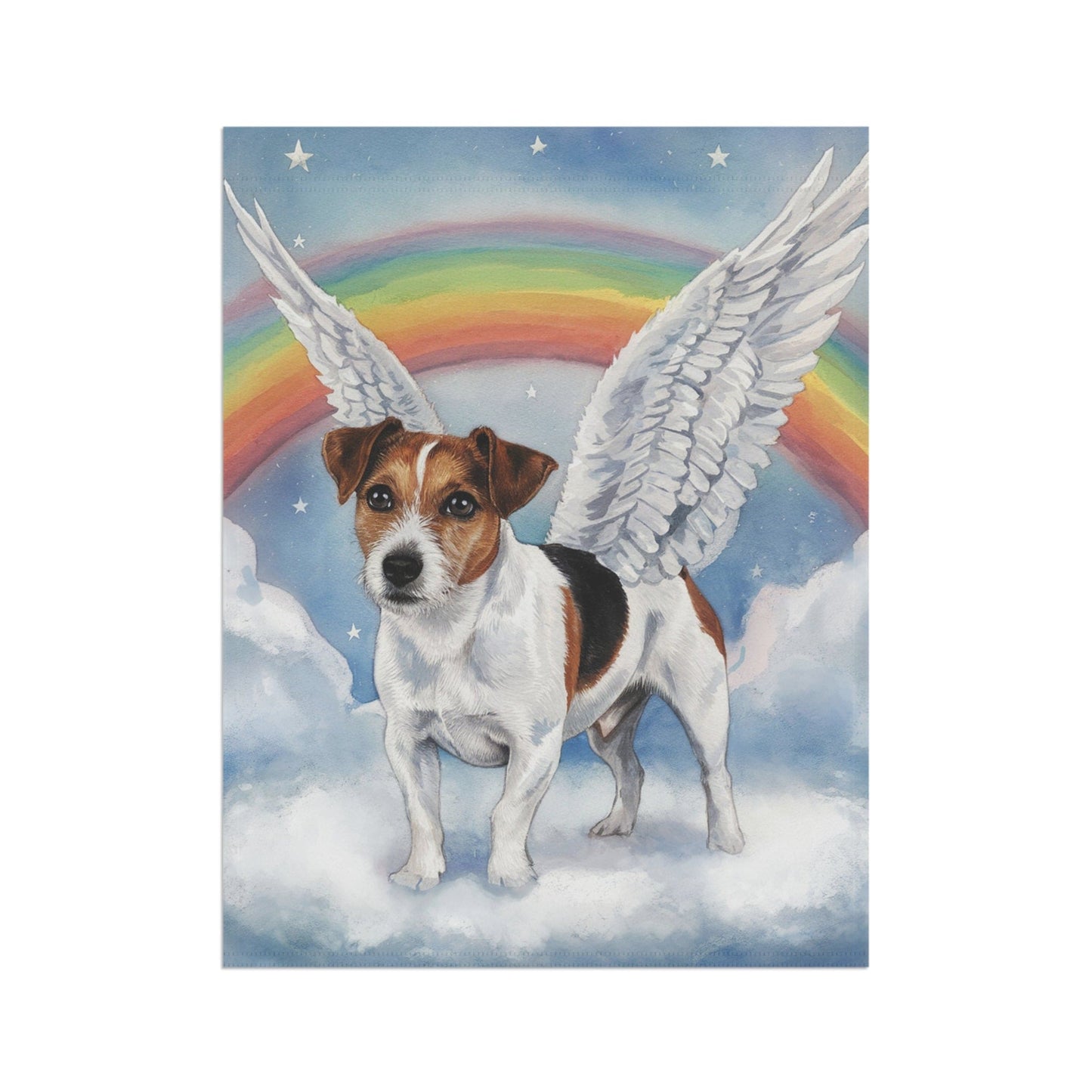 Printify Home Decor Rainbow Bridge Jack Russell Terrier, Loss of Pet Garden Flag, Yard Decor, Grieving Gardener