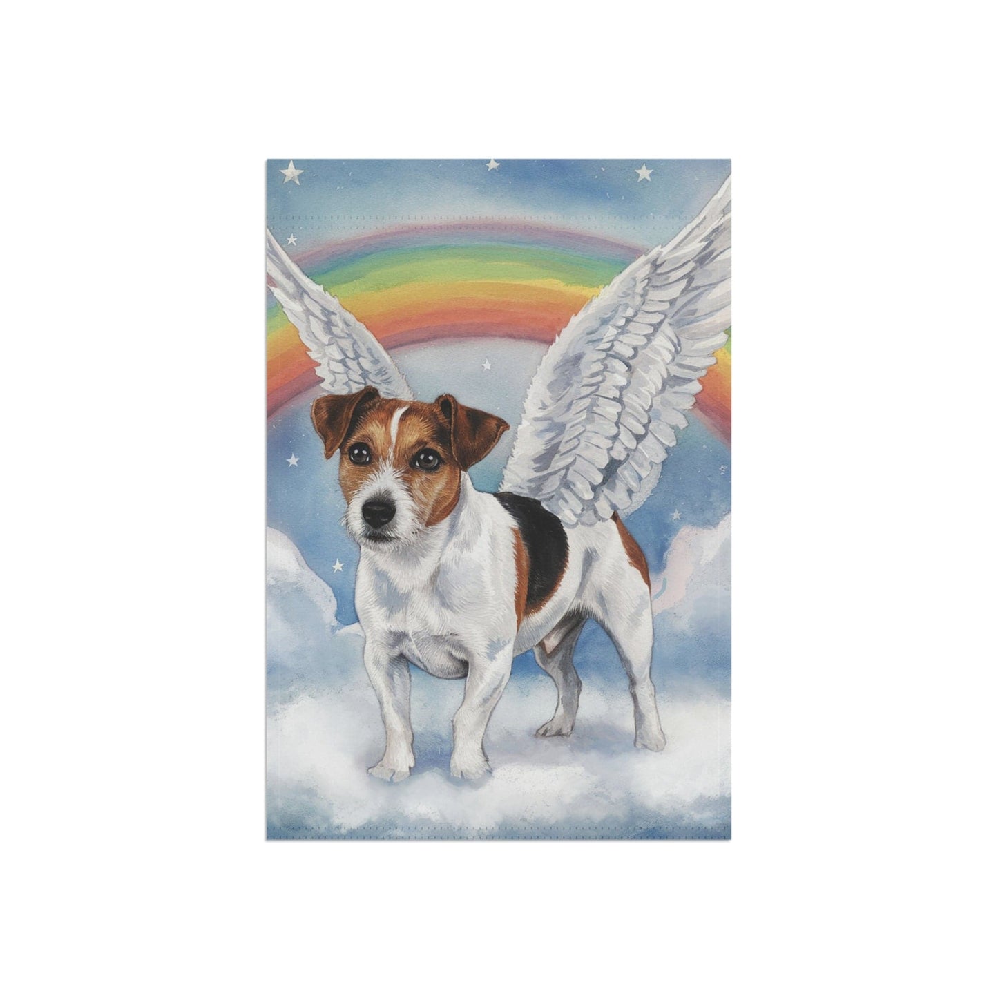 Printify Home Decor Rainbow Bridge Jack Russell Terrier, Loss of Pet Garden Flag, Yard Decor, Grieving Gardener