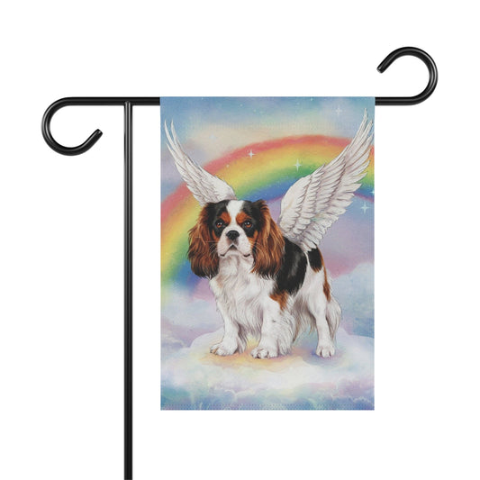Tricolor King Charles Rainbow Bridge Garden Flag