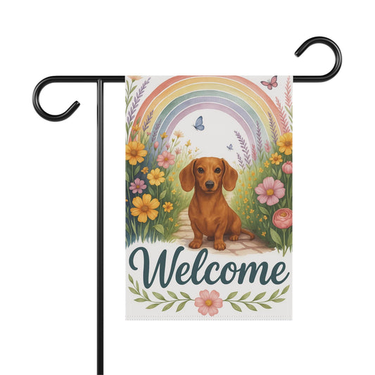 Red Dachshund Welcome Garden Decor