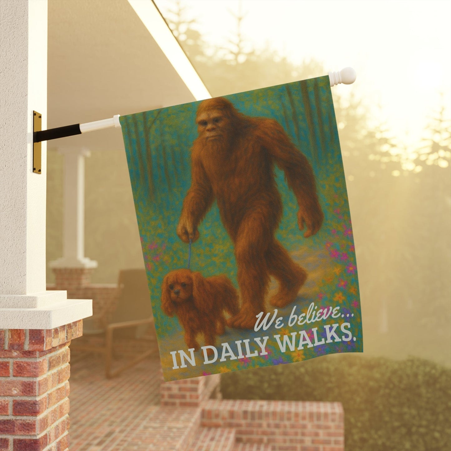 Ruby Cavalier Bigfoot Garden Flag