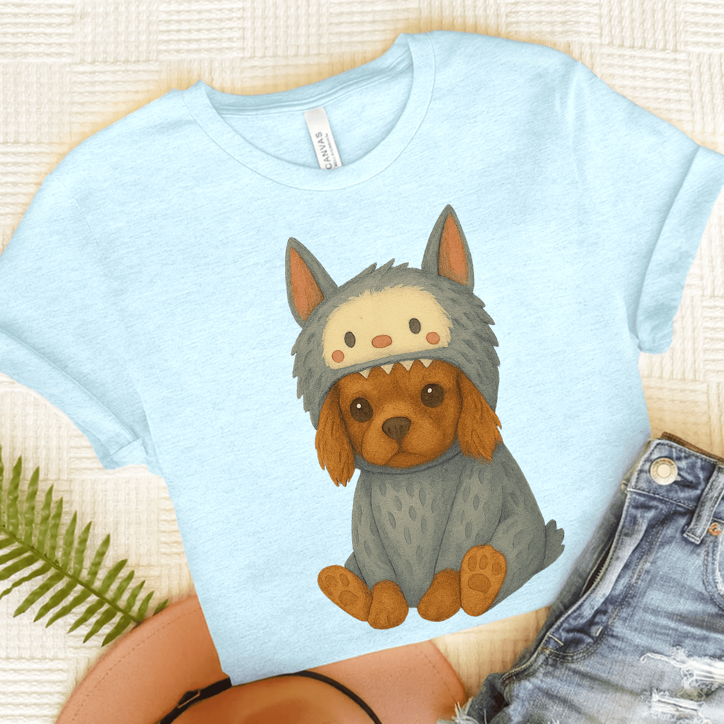 Printify T-Shirt Heather Ice Blue / S Ruby Cavalier King Charles Little Monster TShirt