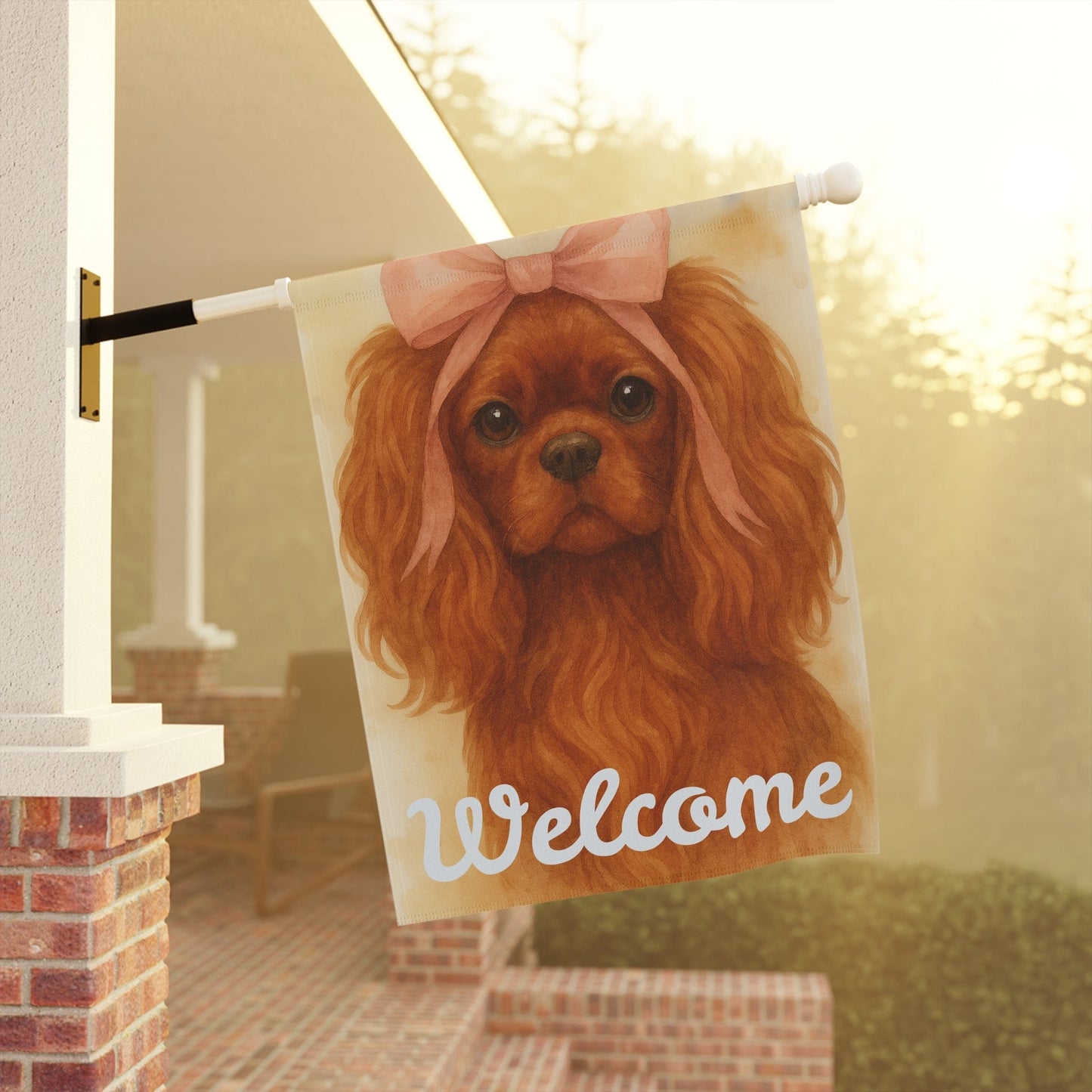 Ruby Cavalier Pink Coquette Garden Flag