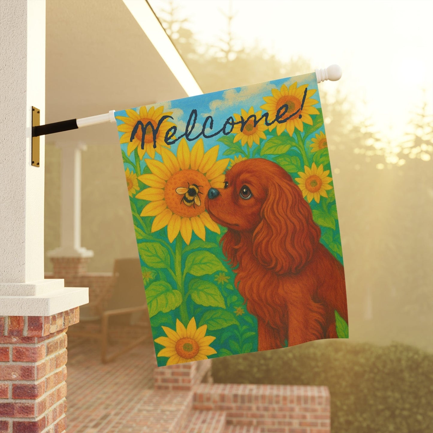 Ruby Cavalier Sunflower Garden Flag