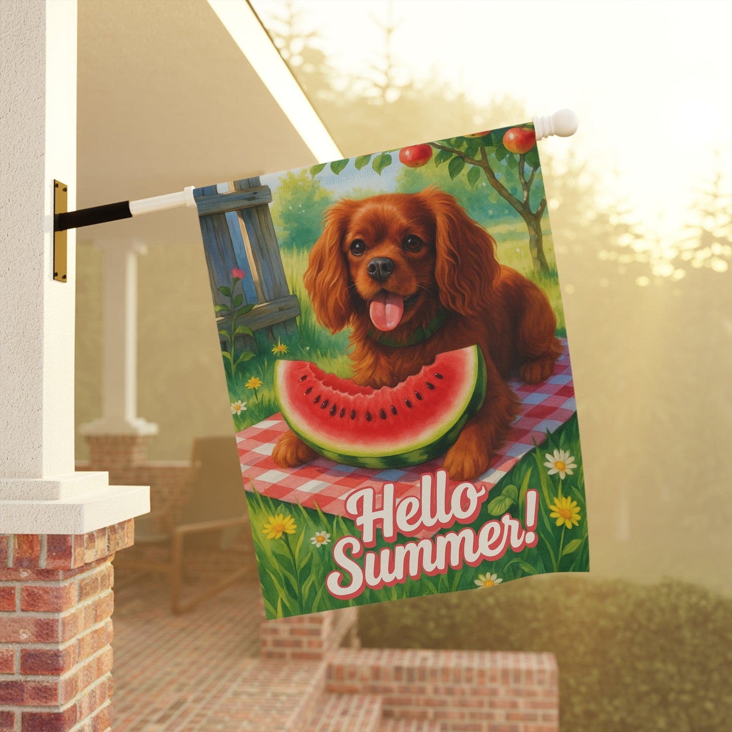 Ruby Cavalier Watermelon Garden Flag