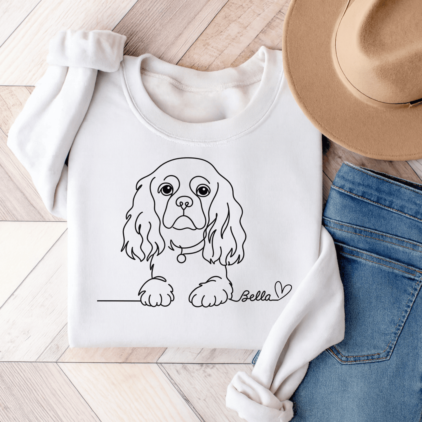 Single Line Name Cavalier Sweatshirt White