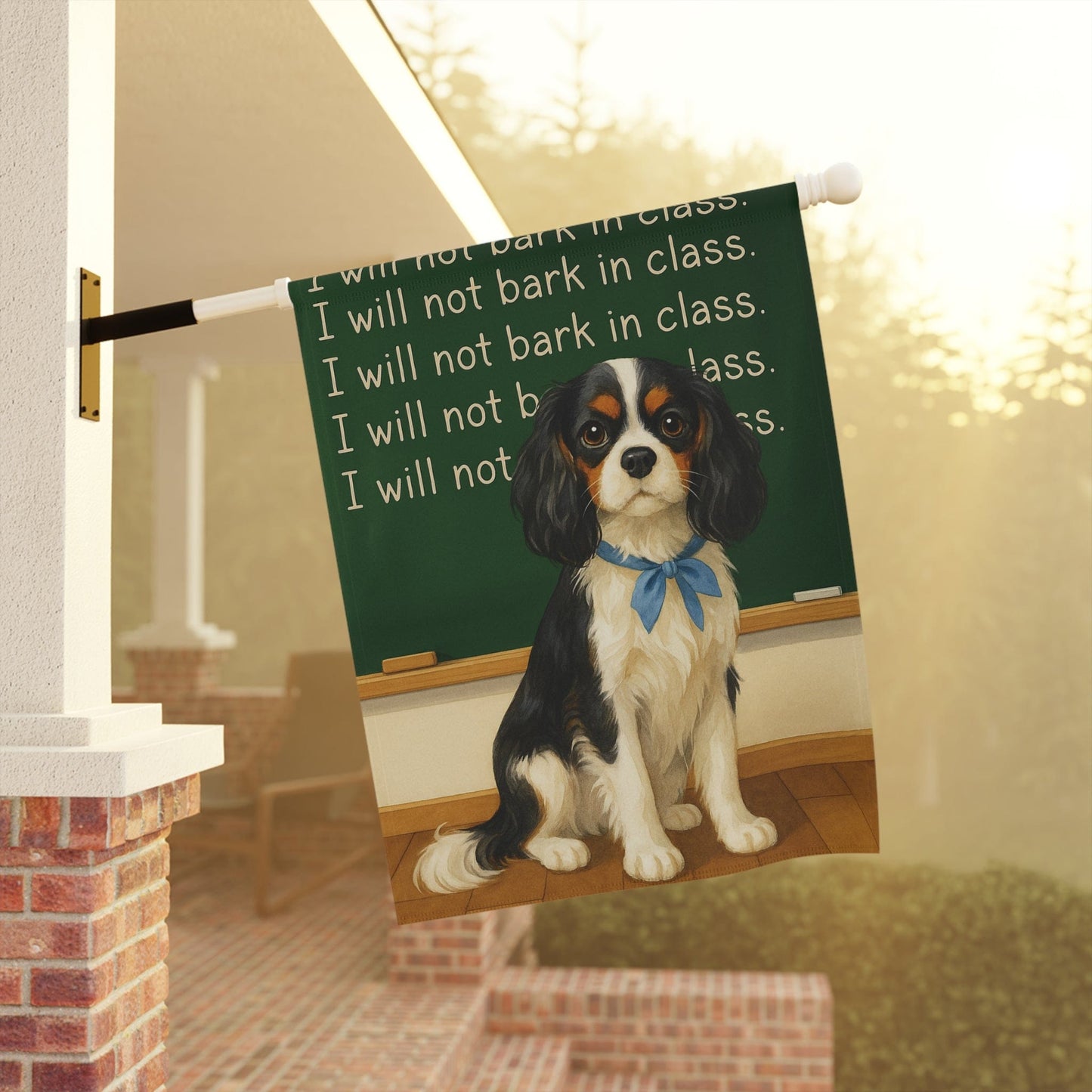 Personalized Cavalier Back to School Garden Flag