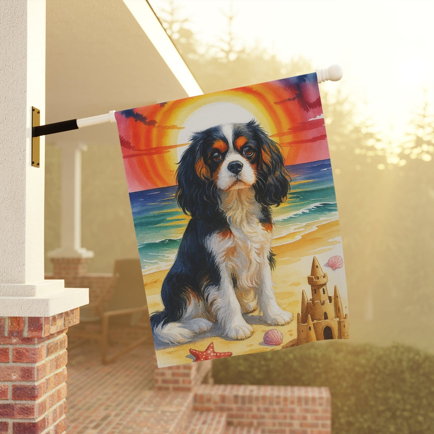 Personalized Cavalier Beach Garden Flag