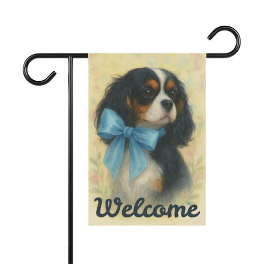 Tricolor Cavalier Blue Coquette Garden Flag