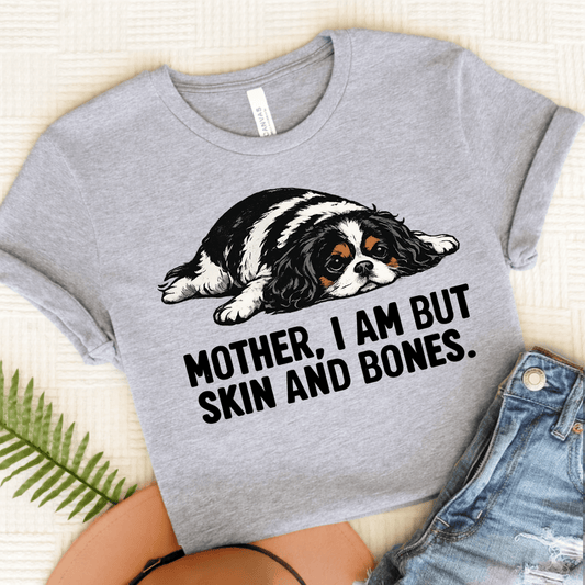 Personalized Cavalier Mom Skin Bones Unisex Tshirt Athletic Heather