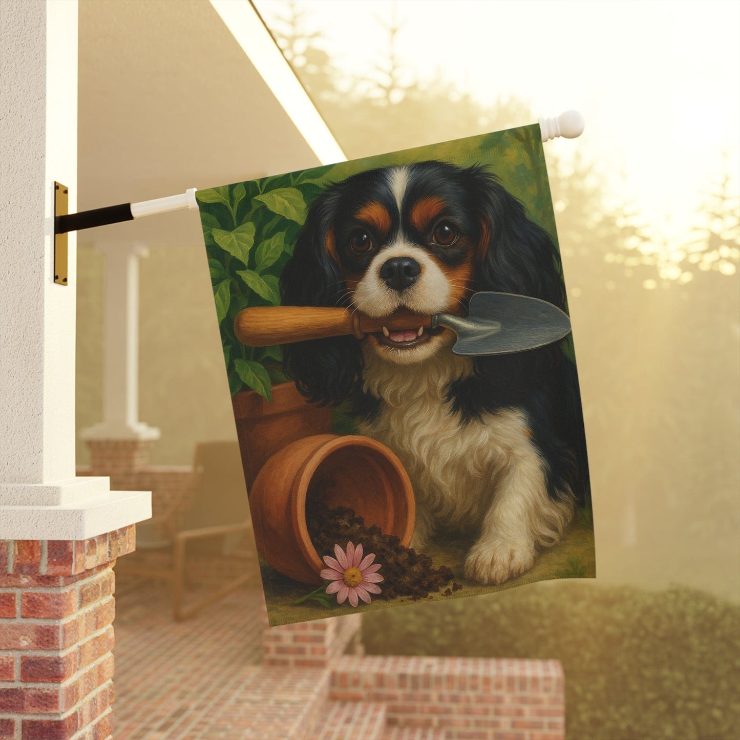 Personalized Cavalier Gardening Yard Flag