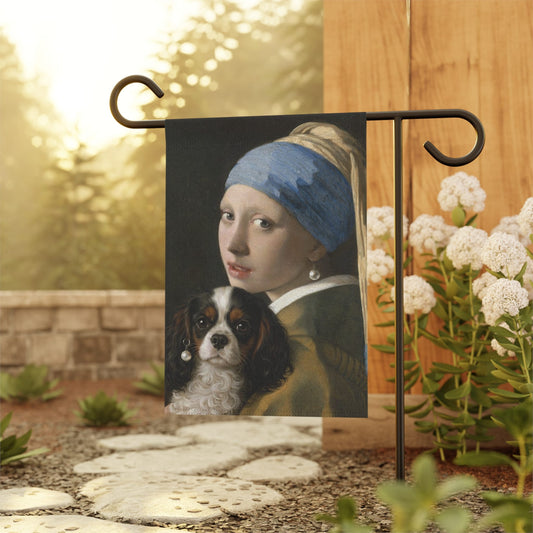 Personalized Cavalier Girl Pearl Earring Yard Flag