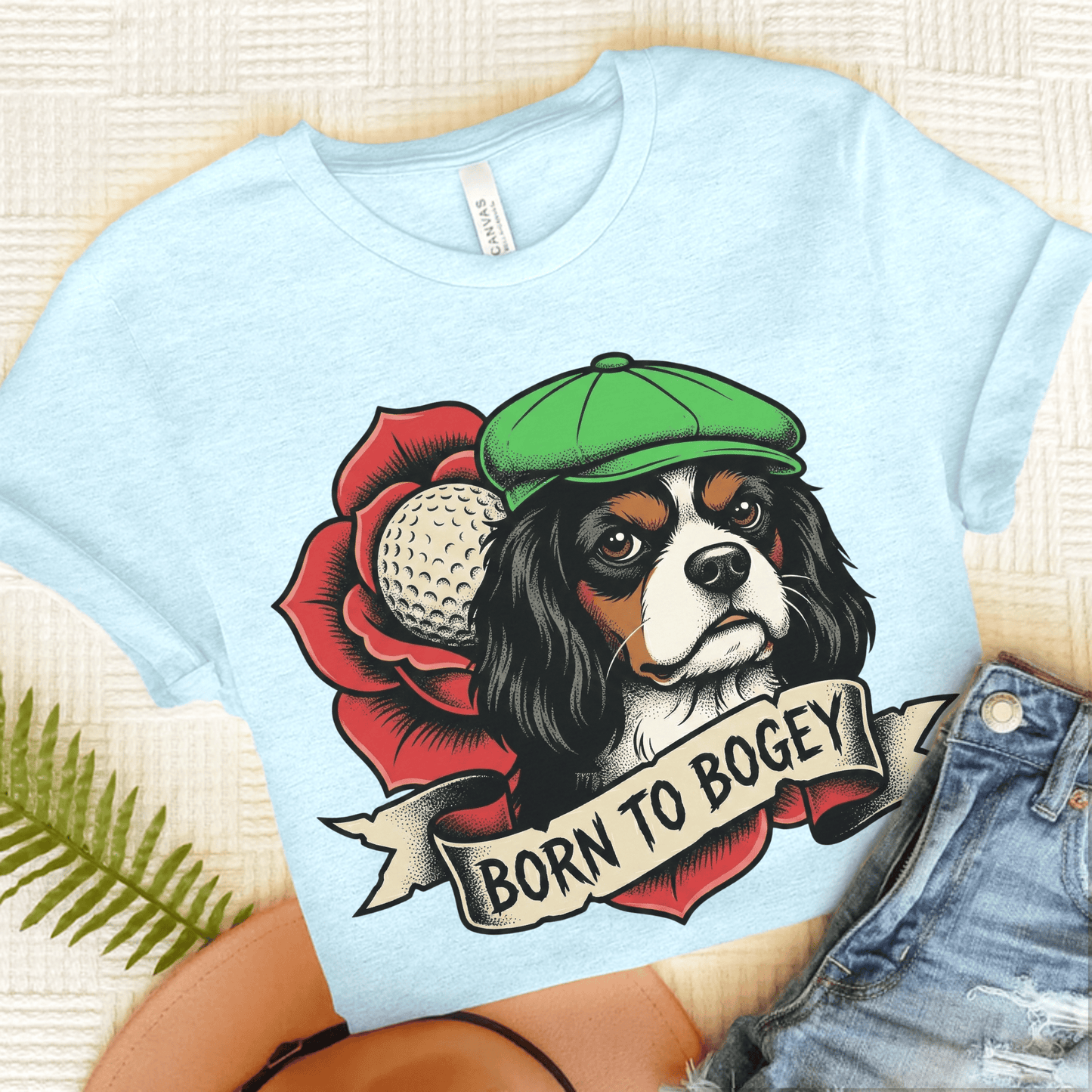 Personalized Cavalier Golf Club Unisex TShirt Heather Ice Blue