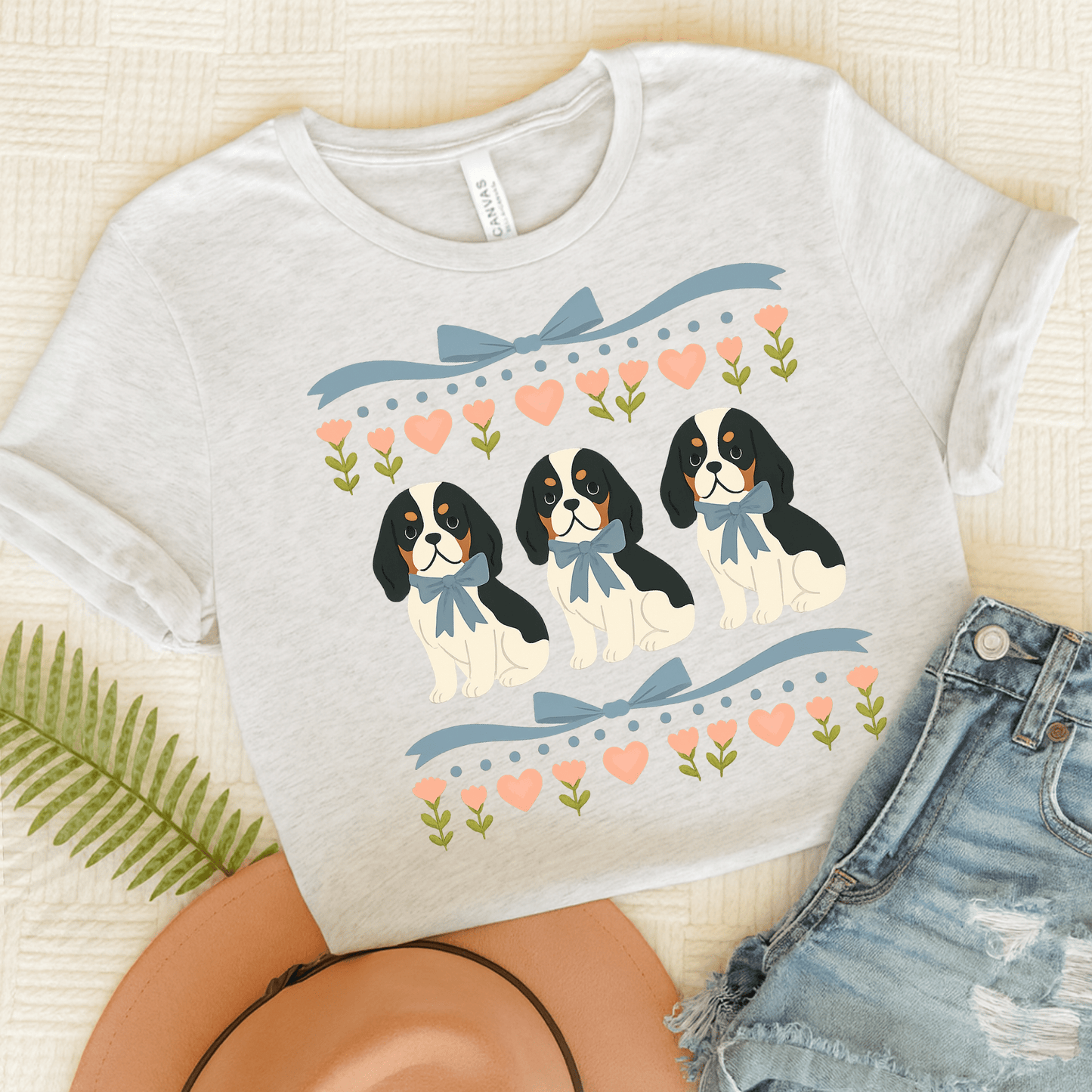 Printify T-Shirt Ash / S Tricolor Cavalier Grandma TShirt