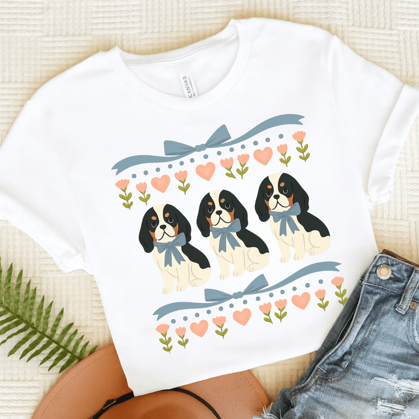 Printify T-Shirt White / S Tricolor Cavalier Grandma TShirt