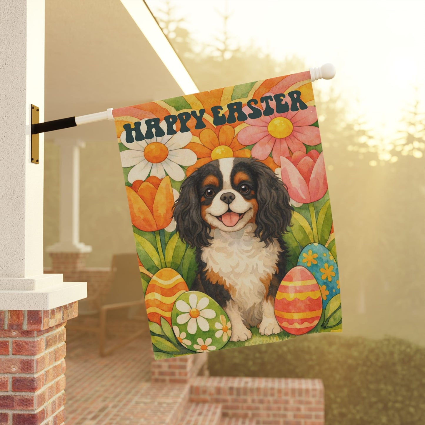 Personalized Cavalier Hippie Garden Yard Flag