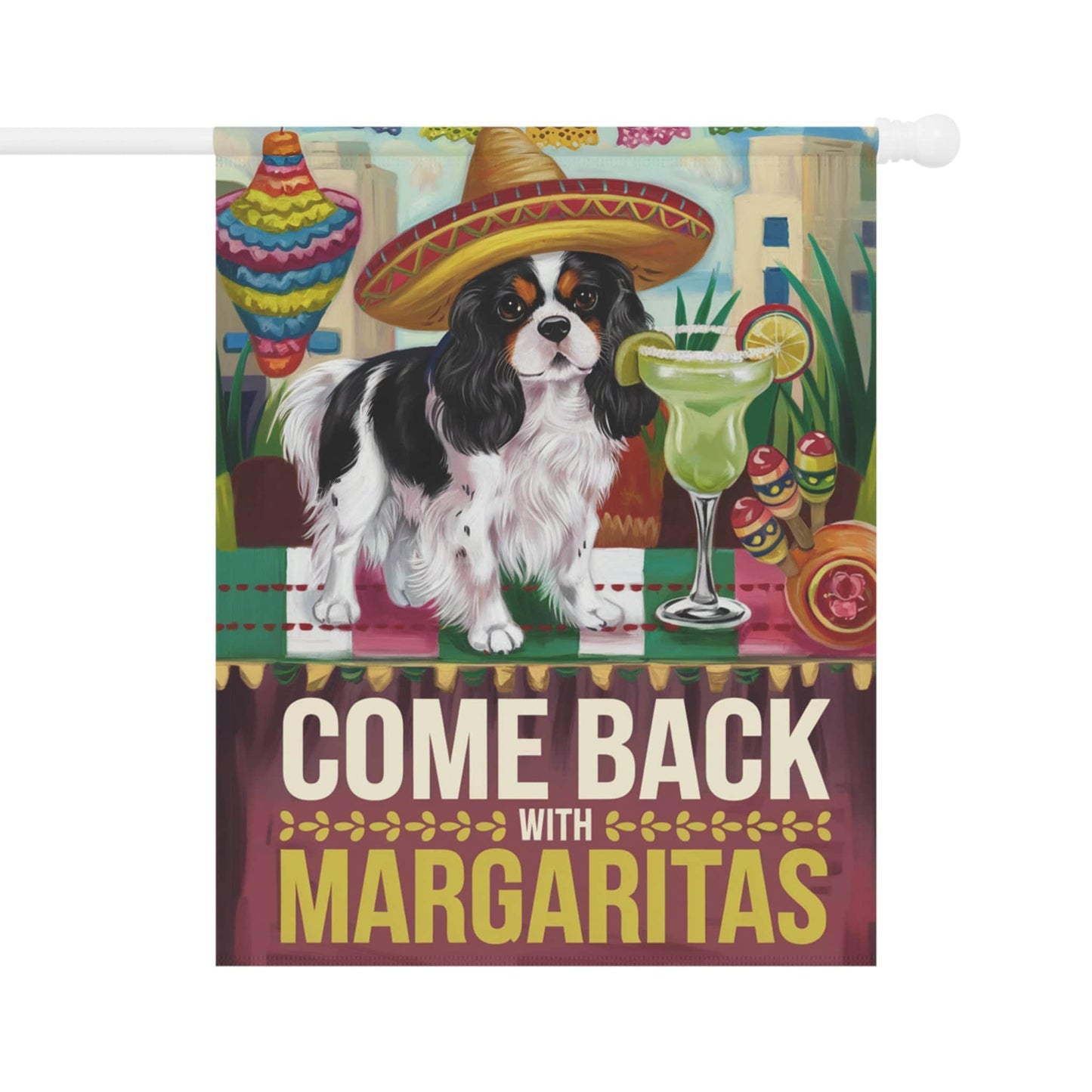 Printify Garden Flag Tricolor Cavalier King Charles Spaniel Cinco de Mayo Garden Flag