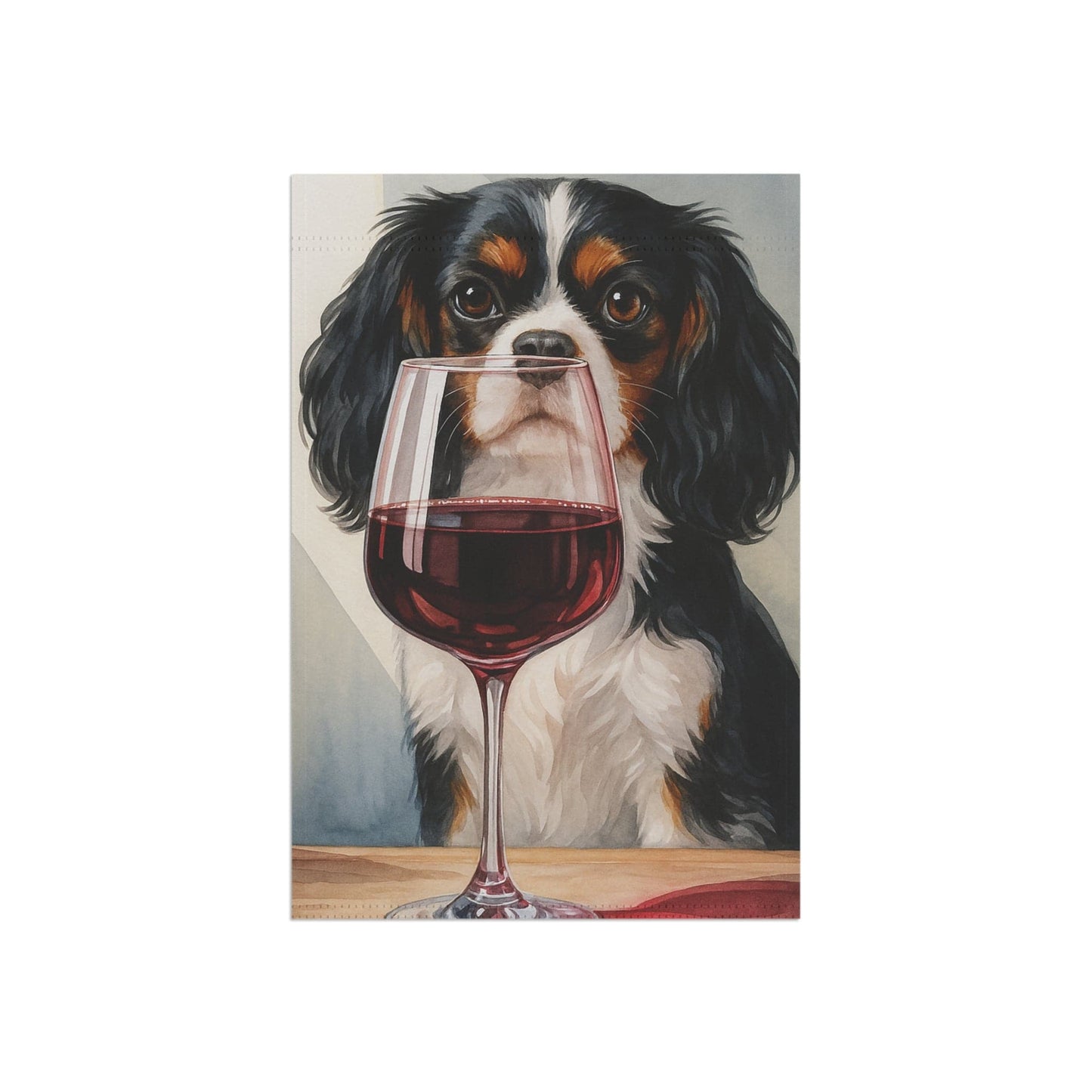 Printify Garden Flag Tricolor Cavalier King Charles Spaniel Wine Garden Flag