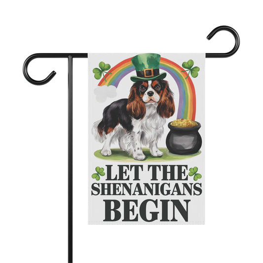 Tricolor Cavalier King Charles St Patricks Garden Flag